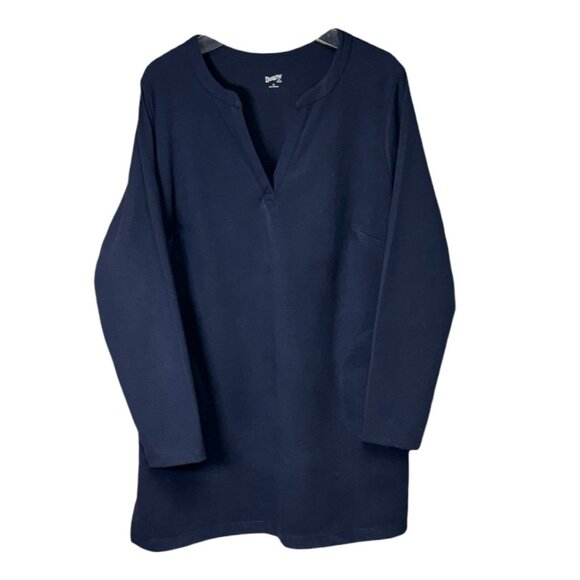 Duluth Tops - Duluth Trading Co Women’s Navy Ponte Knit Tunic Pockets Size IX
